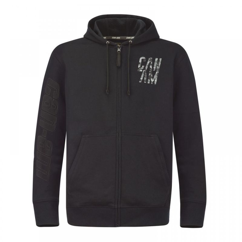CAN-AM ZIPPED HOODIE HIM 2TG, BLACK