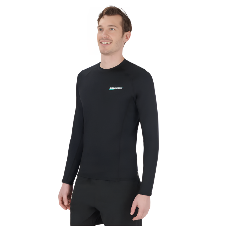 PRINTED ARTWORK LONG SLEEVE RASHGUARD PERFORMANCE BLACK