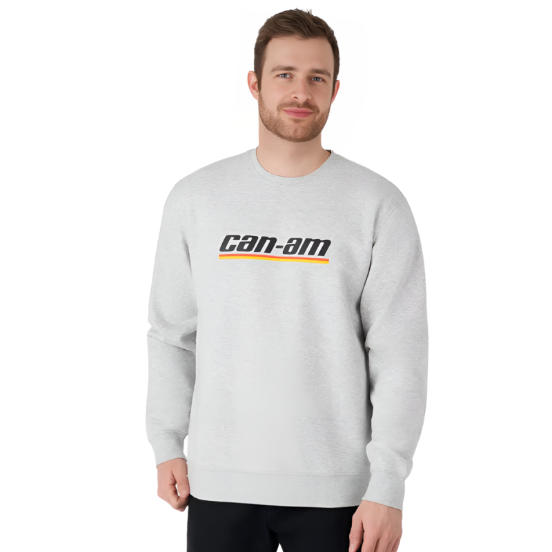 CAN-AM EMBLEM CREWNECK, HEATER GREY