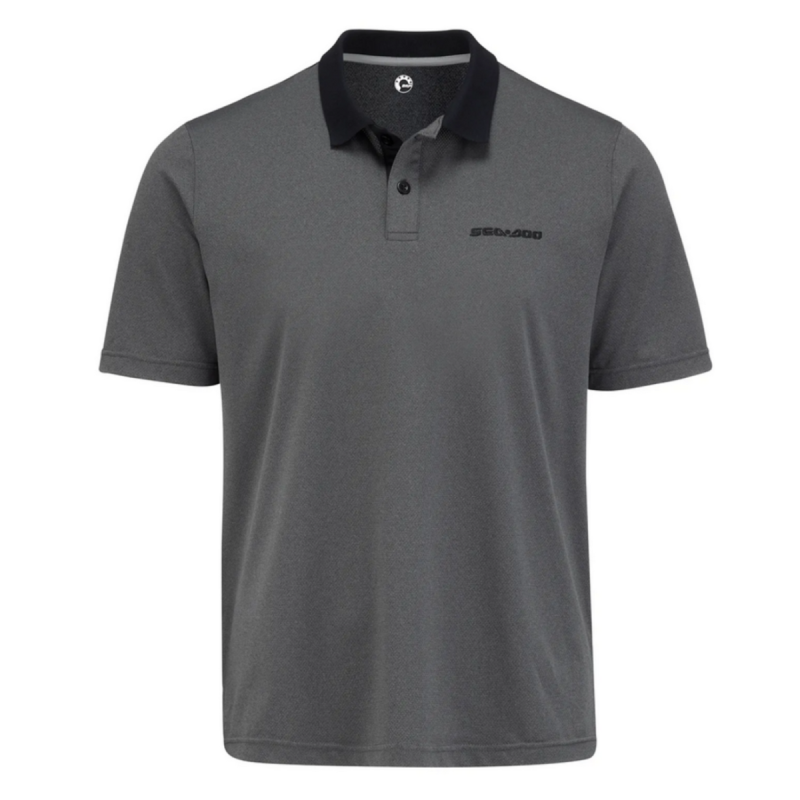 SEA-DOO TECH SHORT SLEEVE  POLO MEN HEATHER CHARCOAL