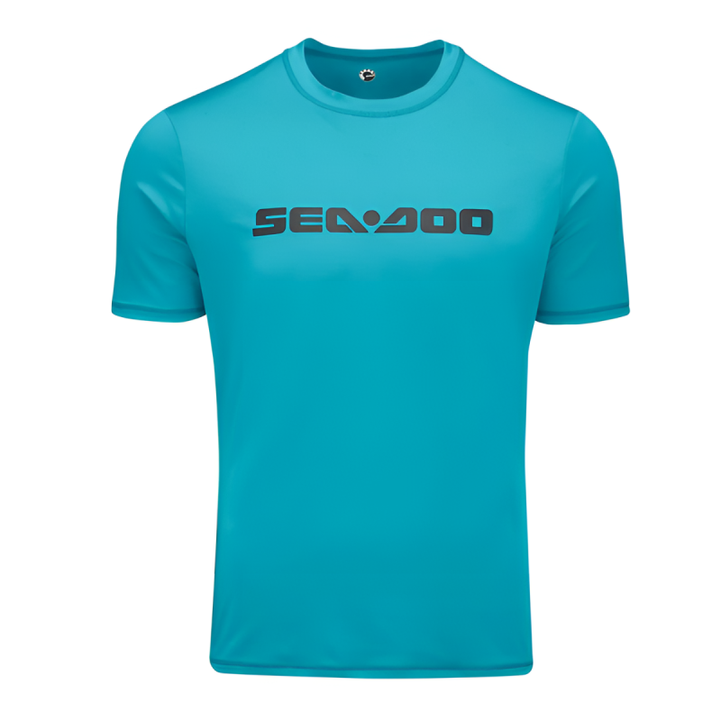 SHORT SLEEVE RASHGUARD SIGNATURE  MEN TURQUOISE