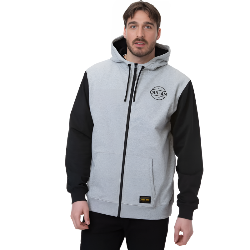 CAN-AM PREMIUM ZIPPED HOODIE MEN HEATER GREY