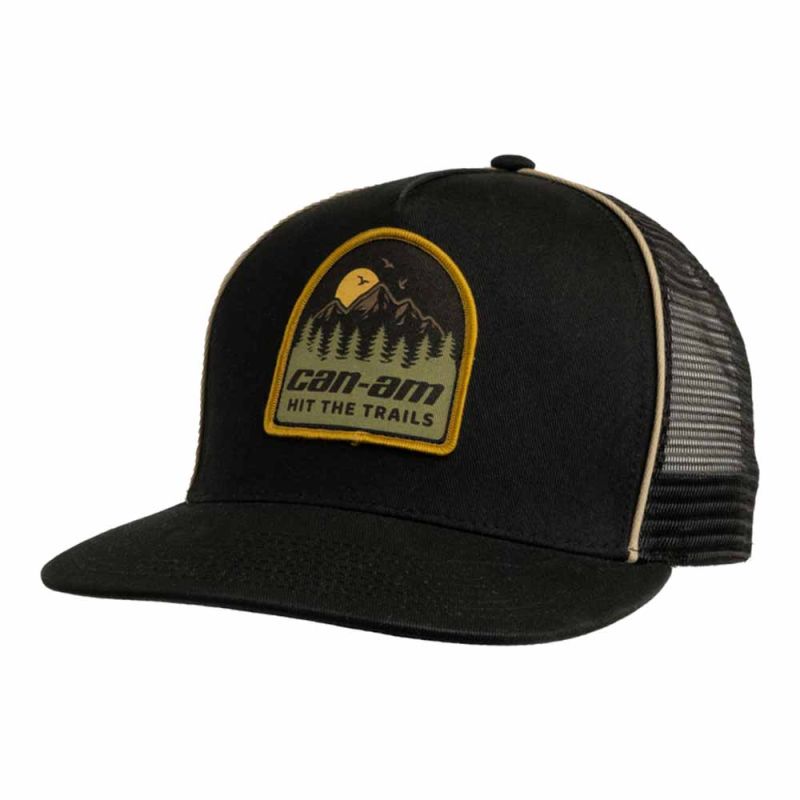 FLAT MESH CAP HIT THE TRAILS MEN O/S, BLACK