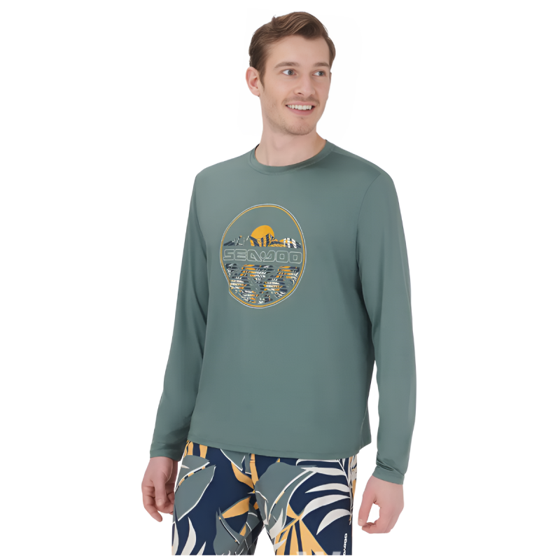 UV PROTECTION PRINTED LONG SLEEVE SHIRT MAGNESIUM
