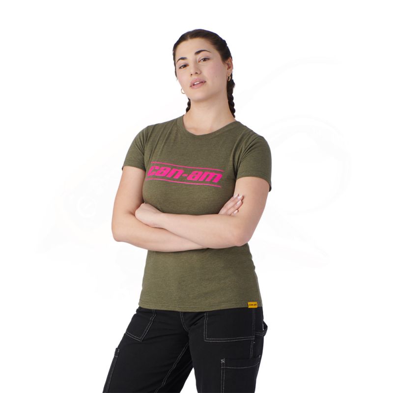 CAN-AM SIGNATURE T-SHIRT LADIES M ARMY GREEN