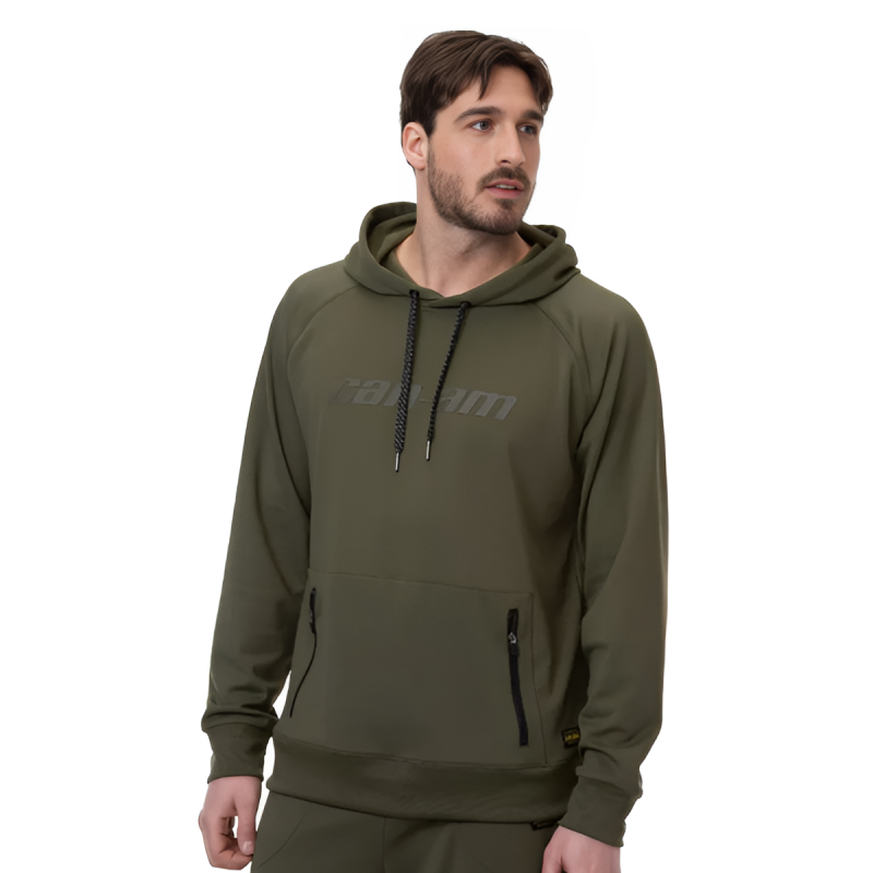 CAN-AM PERFORMANCE  FLEECE HOODIE MEN ARMY GREEN